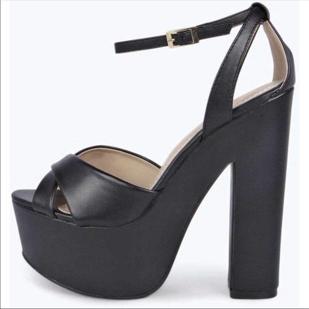 Brie Cross Strap Platform Heels -BooHoo.com